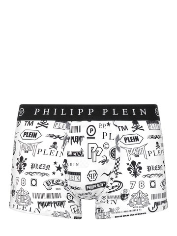Philipp Plein - logo-print cotton-blend boxer briefs - men - Cotton/Modal/Elastane - XXXL - White