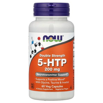 NOW Foods, 5-HTP + 甘氨酸、牛磺酸、肌醇，60 粒素食膠囊