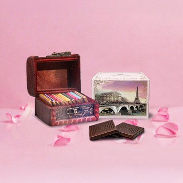 情人鎖 比利時巧克力片12入迷你珠寶盒