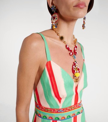 Dolce & Gabbana Taormina striped cotton-blend minidress
