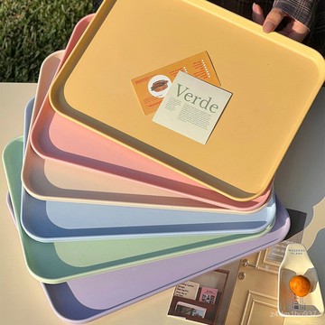 臺灣有貨⚡託盤 北歐託盤 茶盤塑料託盤 家用長方形託盤 客廳燒烤咖啡店餐廳幼兒園使用託盤 JGCA