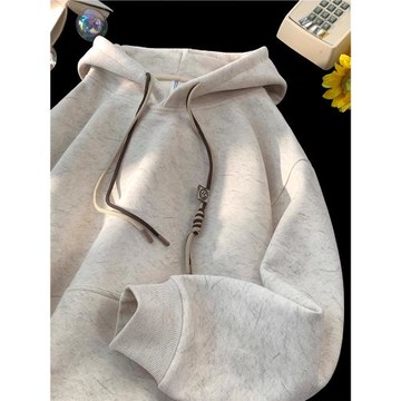 420g重磅砂洗連帽衛衣男款2025秋季潮牌美式復古做舊寬松套頭上衣