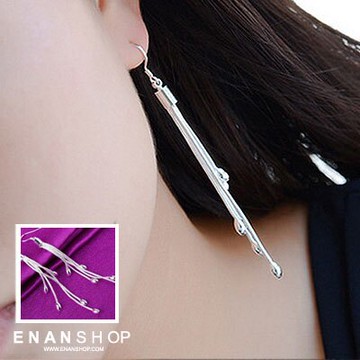 惡南宅急店【0180D】 韓國飾品 橄欖流蘇 新品特價 簡約浪漫 鍍925銀耳環 賣場另有夾式耳環易扣耳環仿純銀耳環
