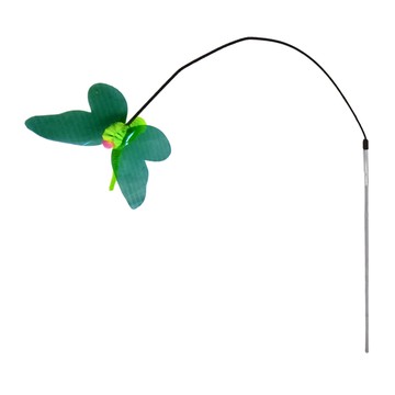 PetBest 花花世界響紙 40型彈力逗貓棒  蝴蝶 綠色  1個