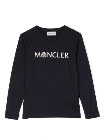 MONCLER KIDS logo print cotton long-sleeved t-shirt Boy