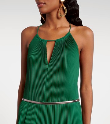 Max Mara Gersa plissé sablé georgette gown