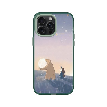 iPhone 15 Pro Max Clear 憂墨綠 - 咻咻熊 XiuXiubear - 我們送月亮回家吧