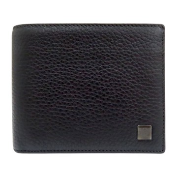 【二手名牌BRAND OFF】Dunhill 登喜路 黑色 皮革 雙折 短夾