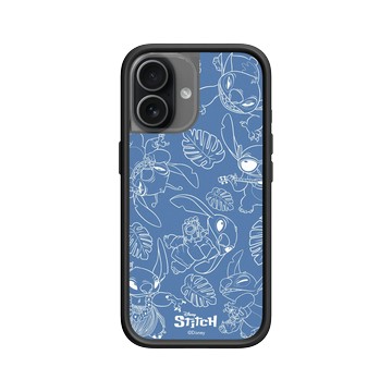 iPhone 17 Mod NX -邊框背蓋組合 (相機按鈕) 黑 - 迪士尼-史迪奇 Disney Stitch - 夏威夷系列-線稿