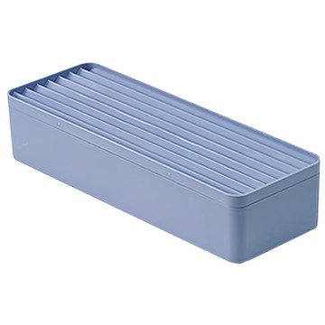 E.dot 一層蓋線材收納盒 藍色 27.5x9.8x6cm PS材質  1個