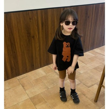 Mimo⭐女童短袖t恤純棉夏裝韓版卡通印花上衣中小童女寶寶