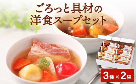 ごろっと具材の洋食 スープ 3種6食  ポトフ ビーフ スープカレー ポークシチュー 常温保存 スープ  レトルト スープ