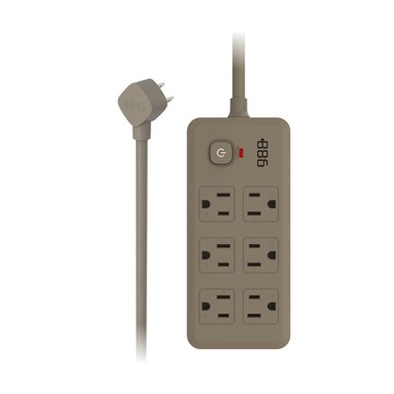 +886 極野家 1開6插過載保護延長線1.8米 V2 奶茶棕