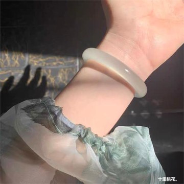 天然白月光瑪瑙手鐲少女款蠶絲玉石冰種少女古風玉髓瑪瑙手鐲甜美