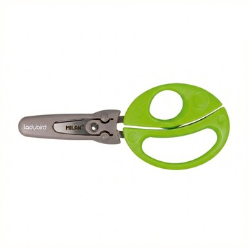 MILAN 小瓢蟲學童安全可攜式剪刀+刀柄套  綠色  1支
