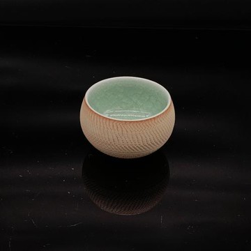 汝瓷傳人楊聚斌窯精致冰裂釉手工跳刀不倒翁杯