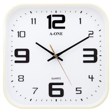 A-ONE 金吉星方形掛鐘  優雅白