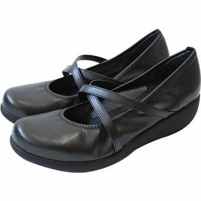 re:geta(リゲッタ) クロスベルトウェッジパンプス カジュアルシューズ W (r35-blk)