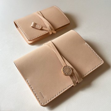 翡冷翠 A6 皮革筆記本/書衣/手帳- 岩灰色 /橡木白 客製化禮物