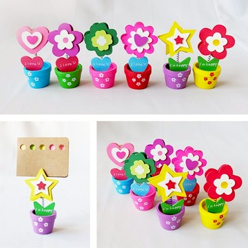 木製小花名片木夾 桌上型名片夾名片座MEMO夾留言夾便條夾便簽夾相片架備忘夾卡片架 擺飾收納 贈品禮品