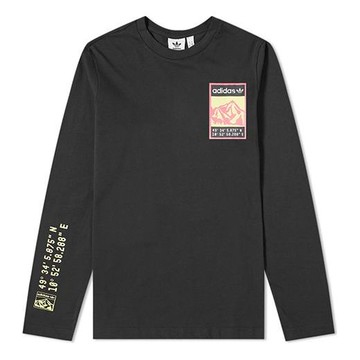 adidas originals Sports Classic Snow Mountain Printing Pattern Long Sleeves Black