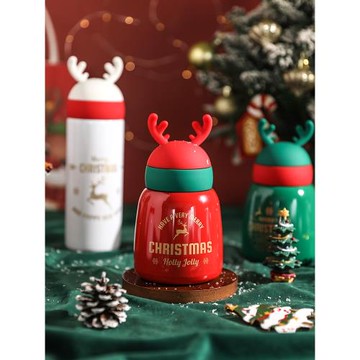 舍里圣誕保溫杯女高顏值創意網紅禮物杯子可愛兒童水杯便攜大肚杯