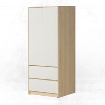 文創集 愛楓2.7尺二門二抽衣櫃-81x60x190cm免組