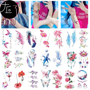 👑大邱紋身👑台灣現貨 QQ281-350 紋身貼 微刺青小清新假刺青輕紋身 防水 紋身 刺青 貼紙 捕夢網【T08Z2】