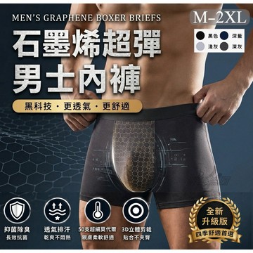 庭兒柑仔店🍊石墨烯 M~XXL 50支莫代爾 立體囊袋 親膚好穿 抑菌除臭 男生內褲 平口褲 透氣排汗 四角褲 8708