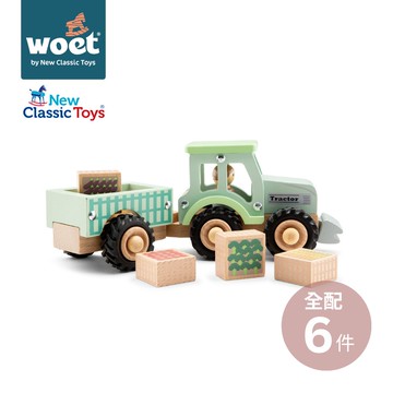 荷蘭 New Classic Toys - 農場蔬果木製拖拉車