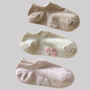 love, charlotte - 彩點溫柔色系隱型棉襪 (均碼 (腳長22cm+))-3 雙一組