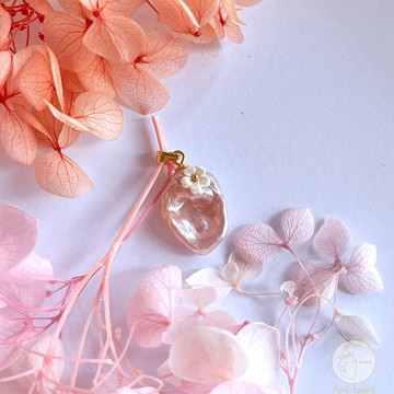 櫻花花瓣淡水珍珠吊飾