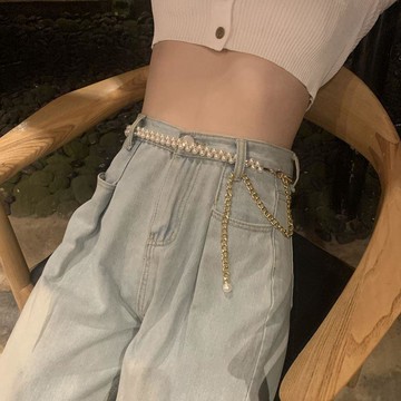 腰間褲鏈子配飾ins褲子鏈條小香腰帶鏈夏天裙子珍珠腰鏈女生百搭