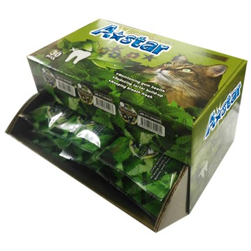 A star 全齡貓 星形薄荷潔牙骨 30入 嗜口性佳  鮪魚口味  450g  1盒