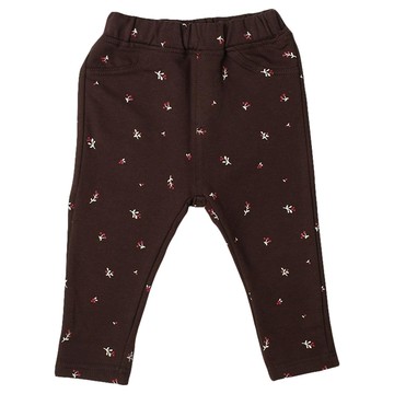 akachan honpo - 10分長經典褲 裏起毛-一般合身款-咖啡色