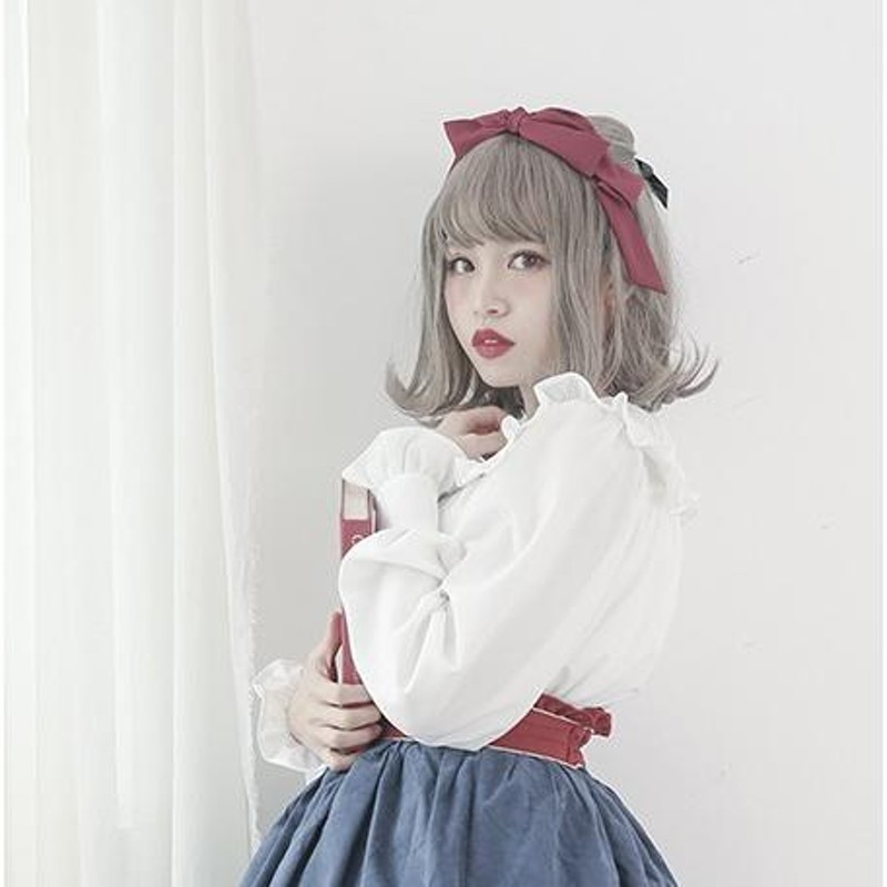 ロリータ服 Dolly Delly リボンつけ襟付き ブラウス 長袖 レディース 