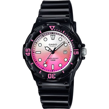 CASIO 卡西歐 清涼海洋風女錶-漸層粉x黑 LRW-200H-4EV