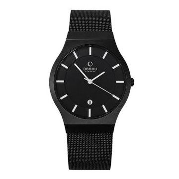 OBAKU 極簡時代優雅時尚腕錶-黑-大-V123GBBMB
