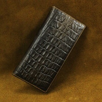 皮夾油蠟皮長夾-經典復古鱷魚紋大容量男錢包73qs16【獨家進口】【米蘭精品】