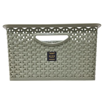 GINII 基尼 北歐編織系列收納籃 正方低 莫蘭迪綠 19L  33.3 x 33.3 x 18cm  1個