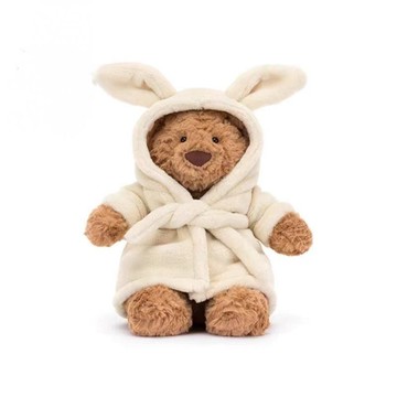 浴袍茄子巴塞羅熊草莓熊毛絨兒童安撫玩偶泰迪熊玩具