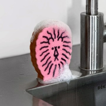 韓國 WARMGREY TAIL 造型清潔海綿 小黑獅