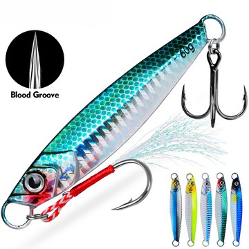 【TTFF】海釣路亞鐵板17g/21g/24g/30g/40g/60g金屬仿生餌 船釣雙鉤路亞鉛魚仿生路亞假餌漁具批發