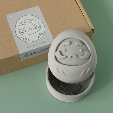 獨家設計福氣來【泥灰達摩水泥置物盒】