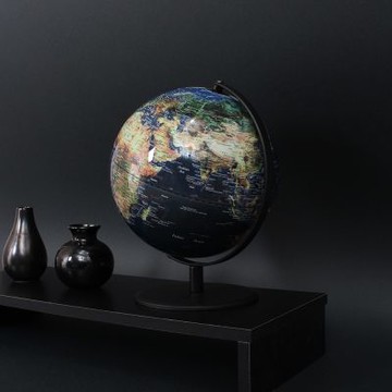 [AR互動款] SkyGlobe 10吋衛星霧面黑質感地球儀(英文版)