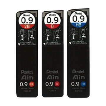 【Pentel 飛龍】Ain 0.9mm 自動鉛筆 筆芯 36入/筒 10筒/組 C289 系列 - C289-B