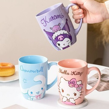 【臺灣-出貨】玉桂狗杯子可愛小馬克杯庫洛米兒童茶杯女孩高檔咖啡杯kitty水杯