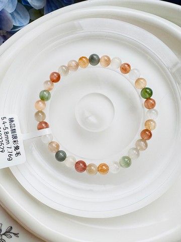 畢業級貓眼濃色彩兔毛水晶5.4-5.8mm7.76g滿順帶稀有灰兔毛