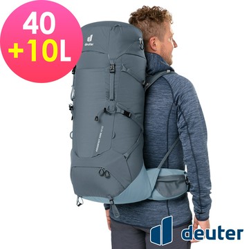 【deuter 德國】AIRCONTACT CORE拔熱式透氣背包40+10L(3350122黑水藍/登山包/長途登山包)
