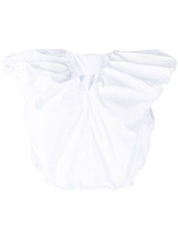 JNBY - ruched cotton cropped top - women - Cotton - S - White